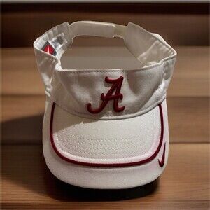 Nike Alabama Crimson Tide White Red Adjustable Visor Cap University of Alabama